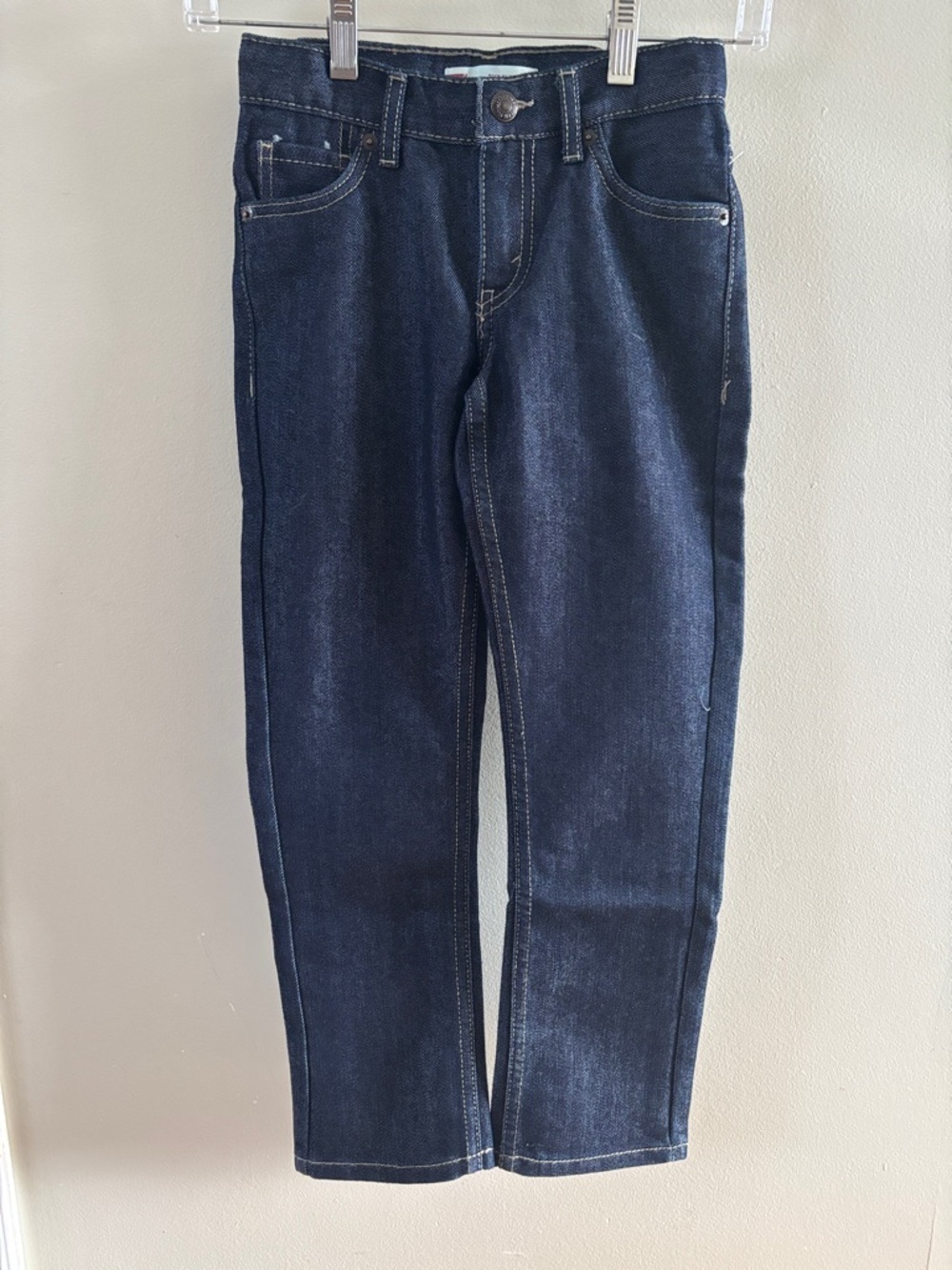Levi's 511 Slim Jeans Dark Blue Denim with Contrast Stitching Size 7X